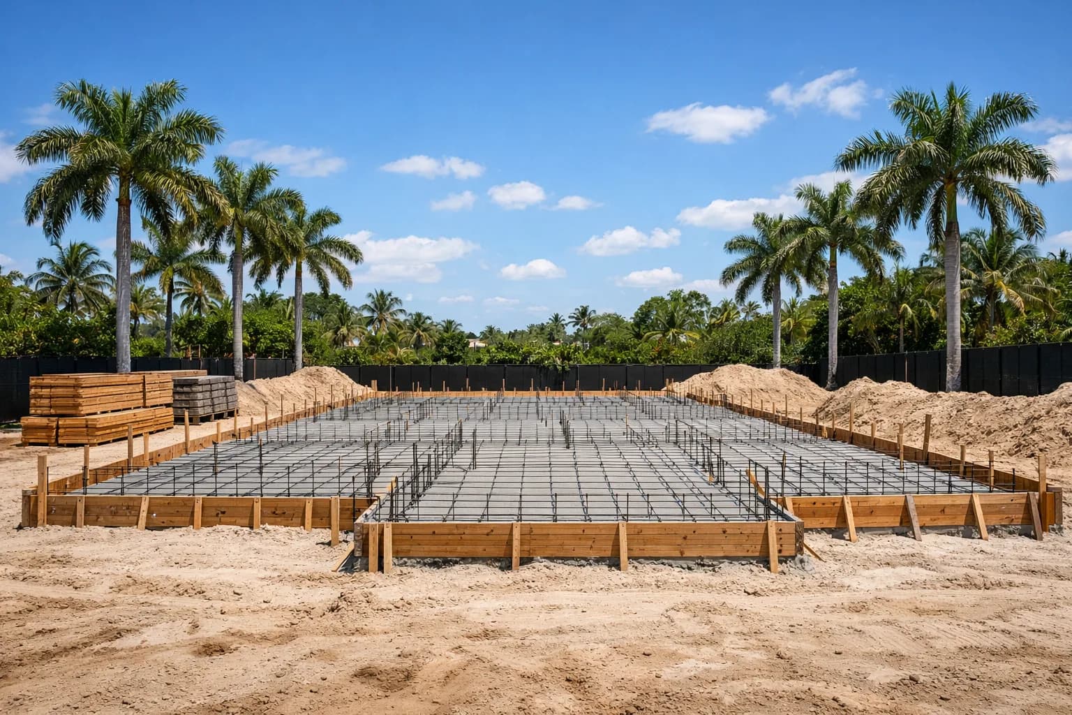 NWS Homes luxury Miami home foundation and groundwork stage